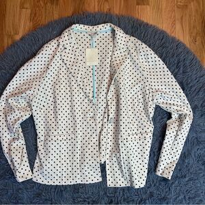 Boden Black White Polka Dot Blazer Cotton Size 18 NWT